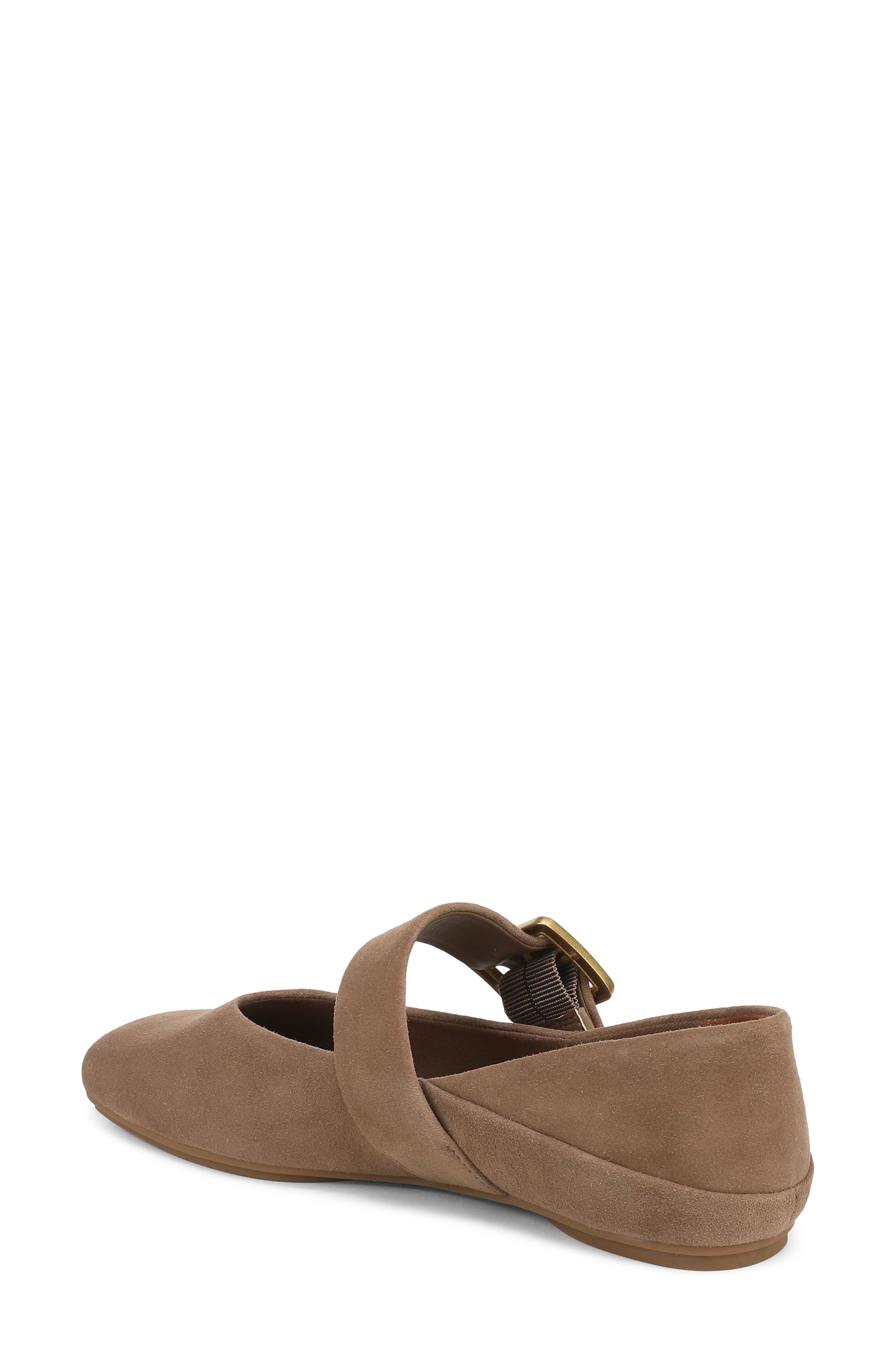 Oakes Square Toe Flat, Alternate, color, DARK TAUPE