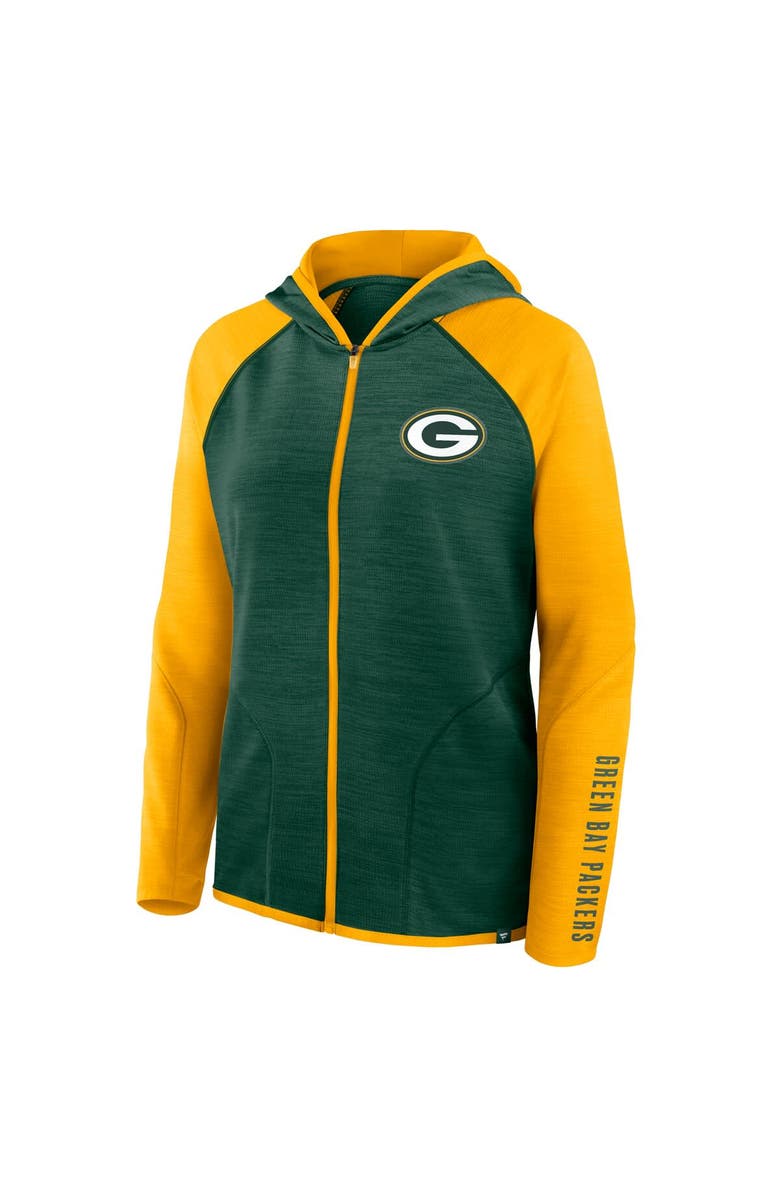 FANATICS Women's Fanatics Green/Gold Green Bay Packers Redzone End Around Pass Raglan Full-Zip Hoodie, Alternate, color, Green