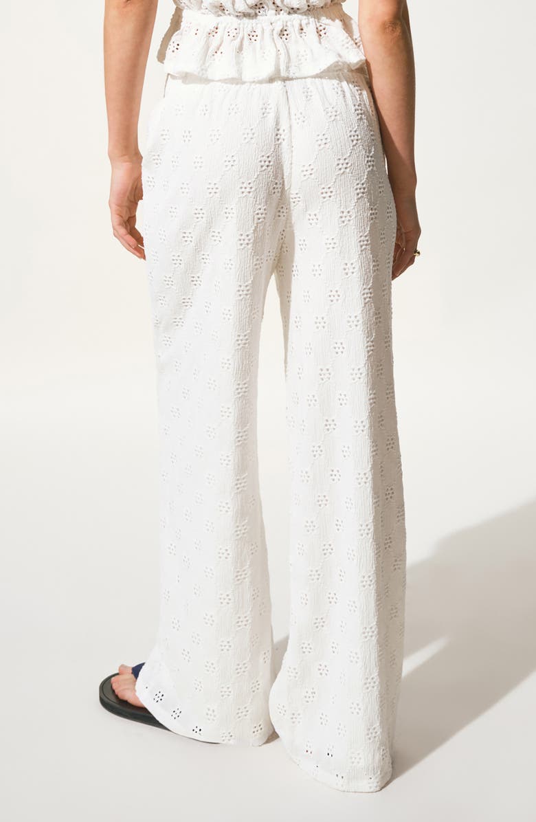 MANGO TEEN Embroidered Eyelet Straight Leg Pants, Alternate, color, 