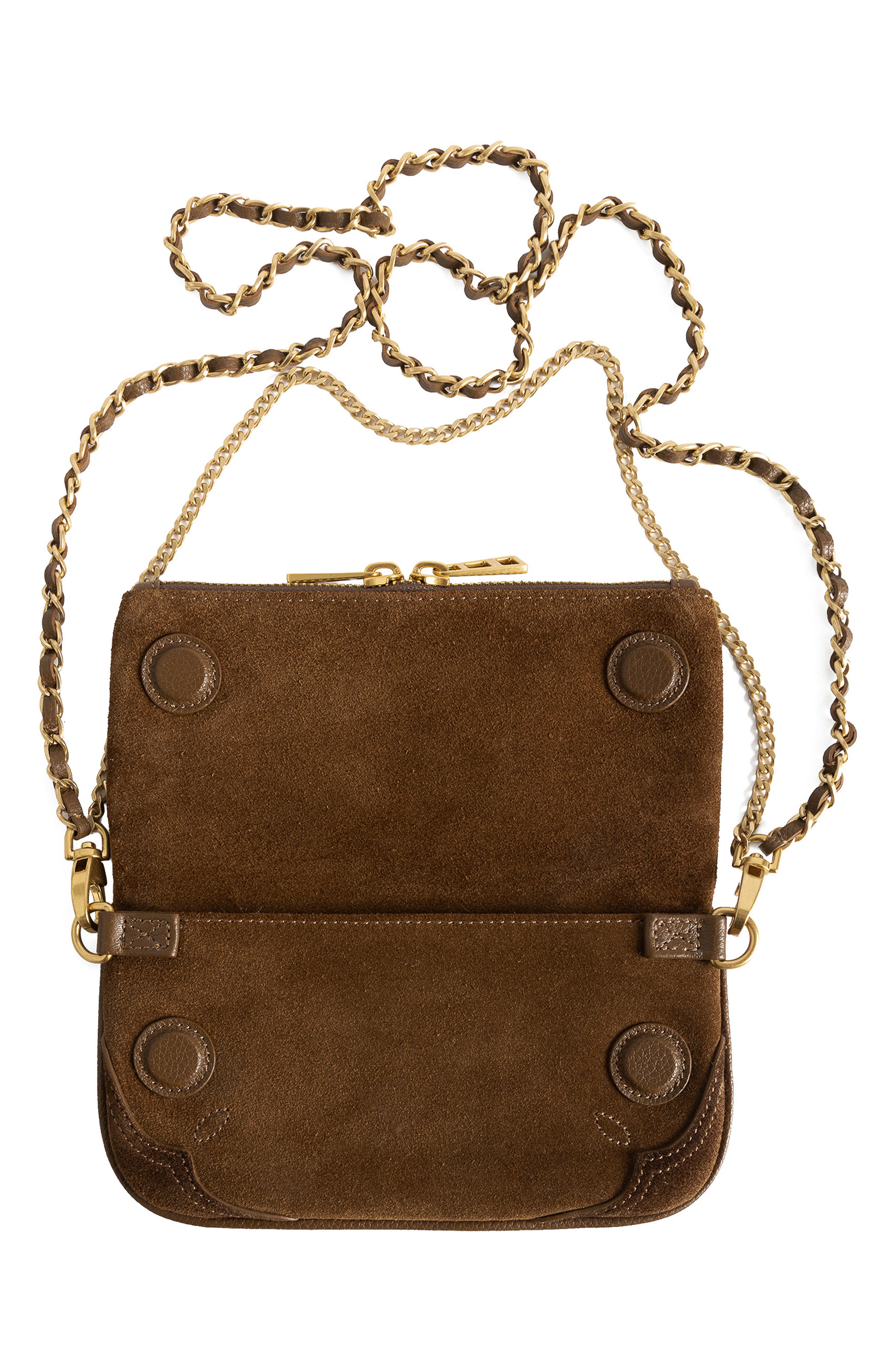 Rock Nano Western Leather Crossbody Bag, Alternate, color, COGNAC