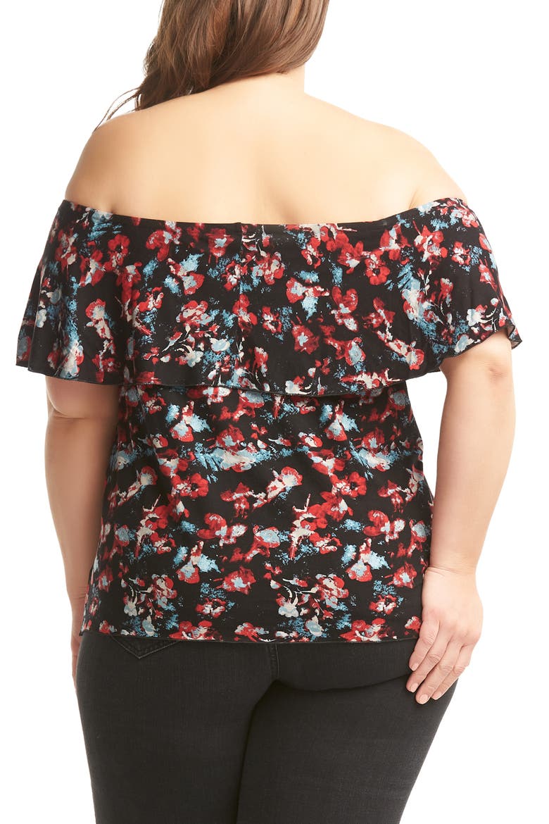 Lemon Tart Cherry Off the Shoulder Top, Alternate, color, FLORAL