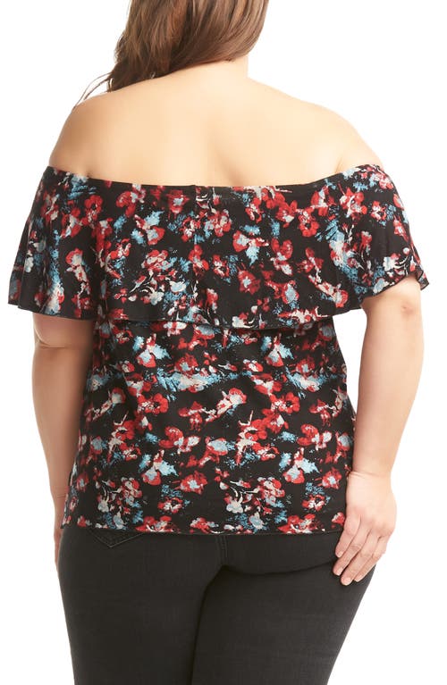 Tart Lemon Cherry Off The Shoulder Top In Floral