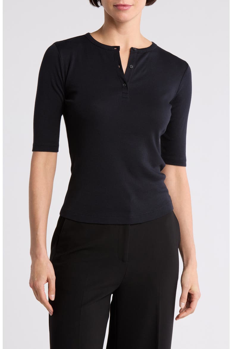 Elbow Sleeve Henley, Main, color, COASTAL