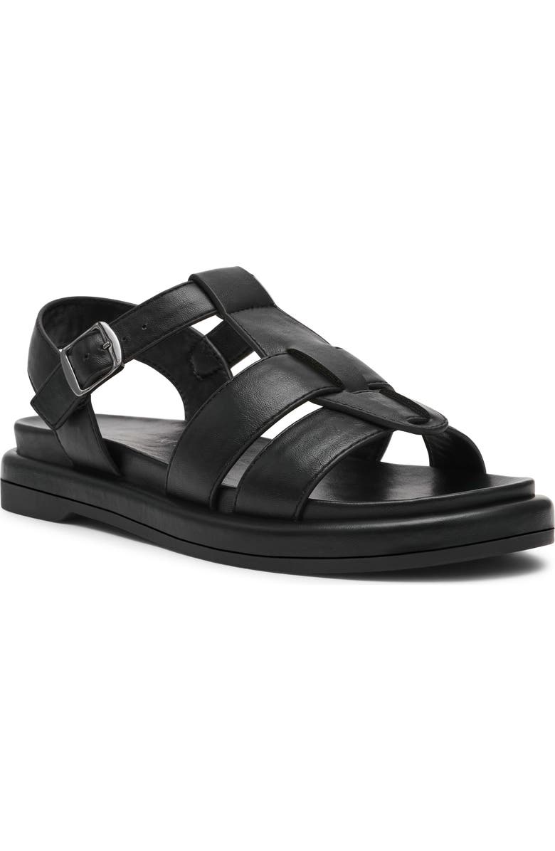 Anne Klein Emarent Sandal, Main, color, Black Nappa Pu