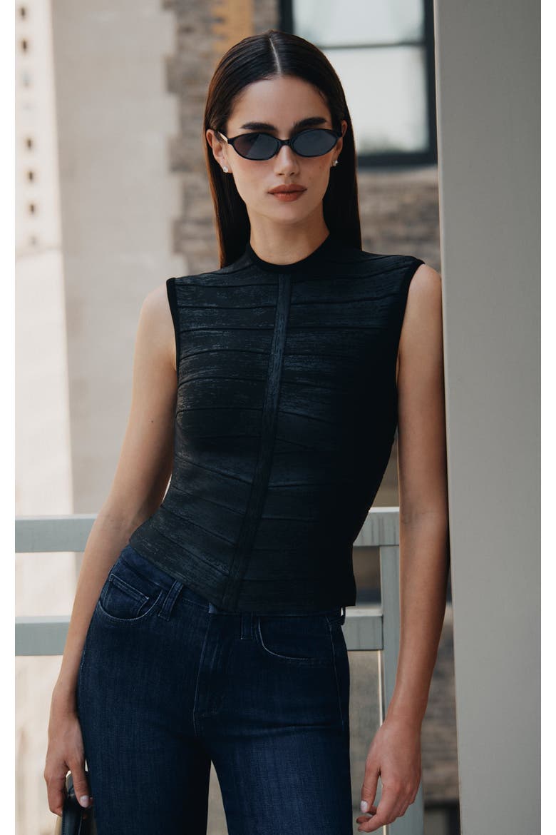 The Metallic Brianna Top, Main, color, BLACK FOIL