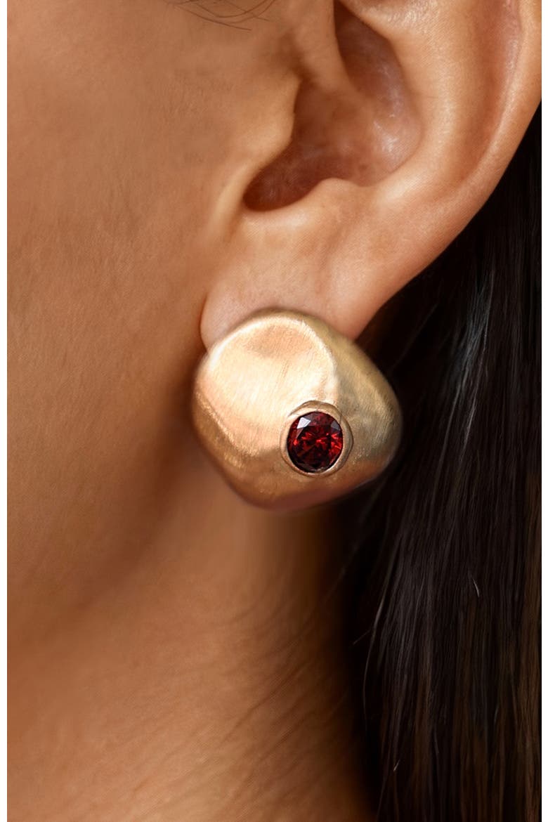 Garnet Earrings, Alternate, color, Gold & Red