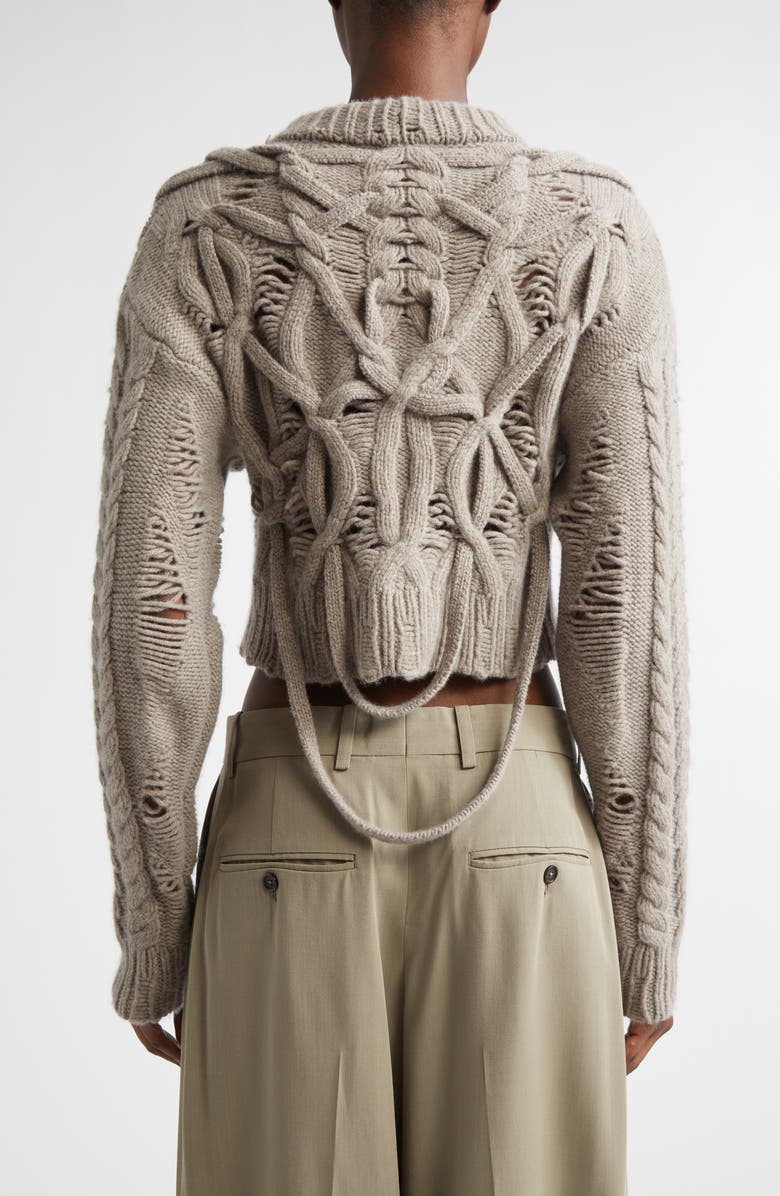 Aisling Camps Briar Merino Wool & Cashmere Cable Sweater, Alternate, color, Purple Haze