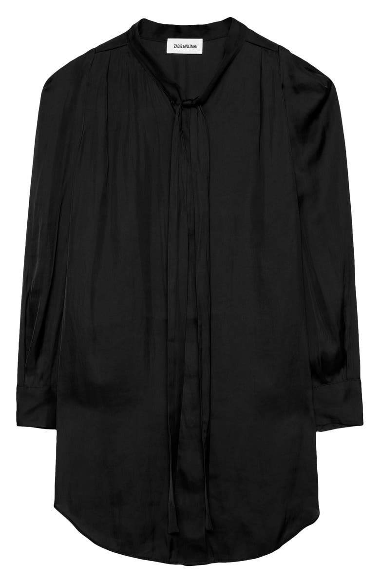 Zadig & Voltaire Tie Neck Satin Blouse, Alternate, color, 