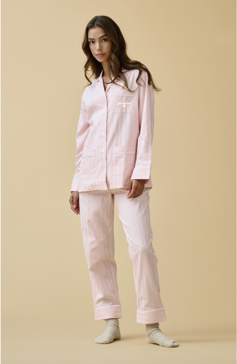 KIP Grandma Cotton Pajama Set, Alternate, color, Pink Peony