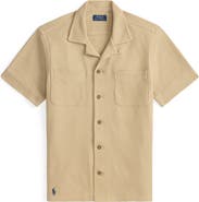 Polo Ralph Lauren Waffle Knit Cotton & Linen Camp Shirt