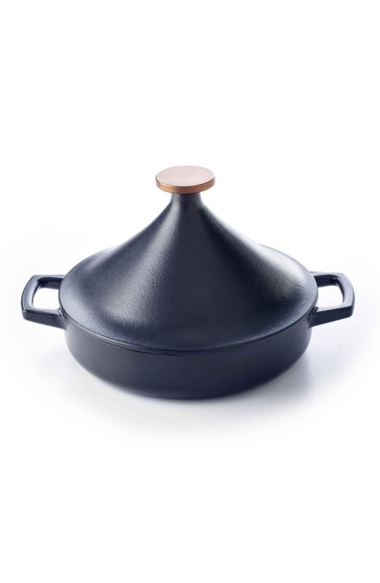 Alva Nori Enameled Cast Iron 3-Quart Tagine Pot with Bronze Lid, Main, color, Black