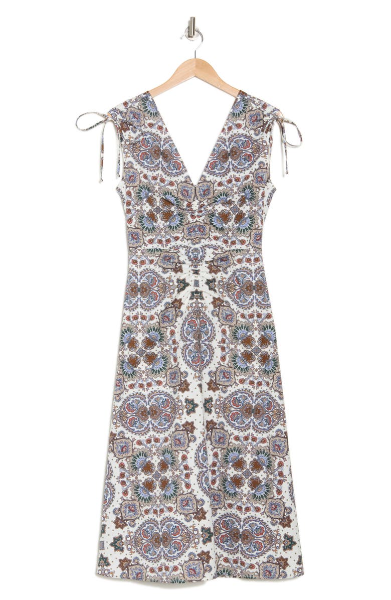 Veronica Beard Zia Sleeveless Stretch Cotton Midi Dress, Alternate, color,