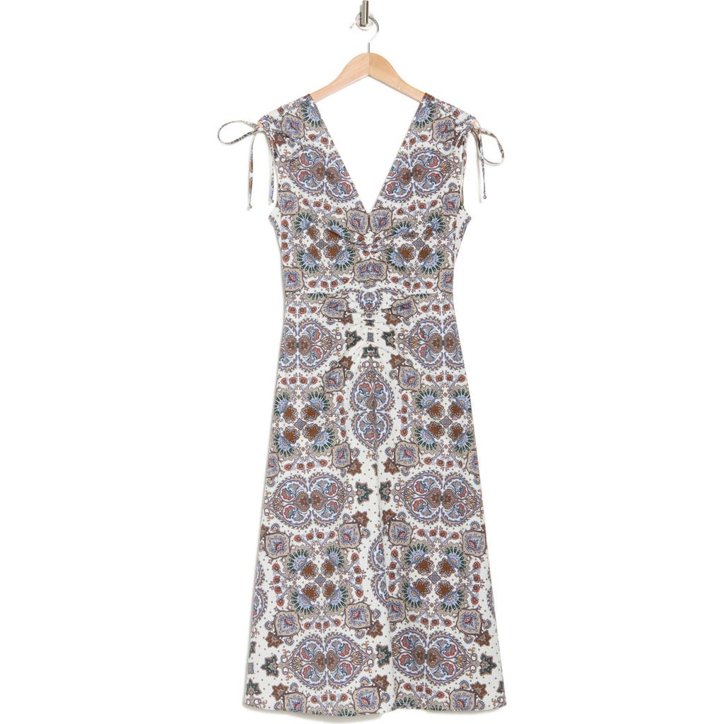 Veronica Beard Zia Paisley-print Cotton-blend Poplin Midi Dress In Off White Multi