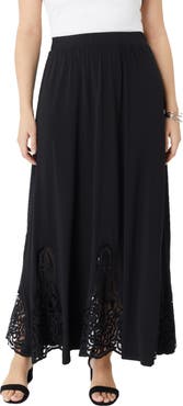 Roaman's Ultrasmooth® Fabric Lace Maxi Skirt