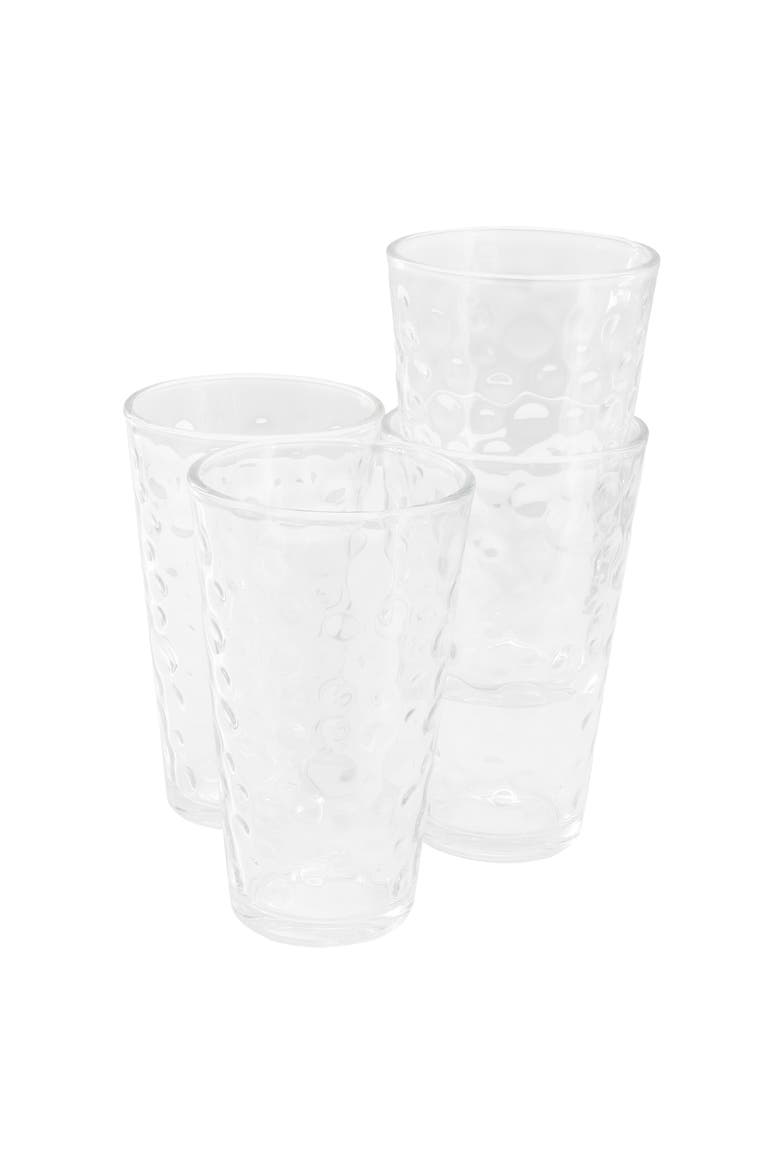 4 Piece 16 Ounce Bubble Glass Tumbler Set, Main, color, Clear