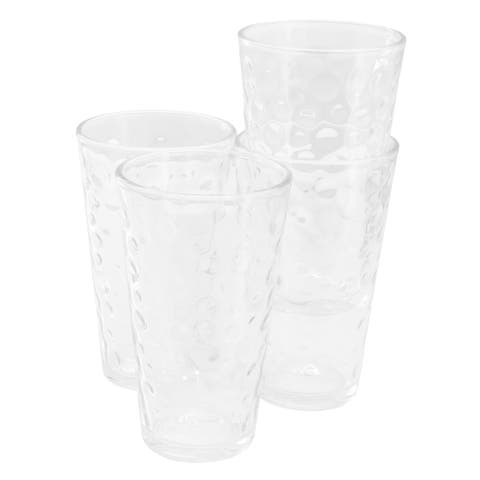 4 Piece 16 Ounce Bubble Glass Tumbler Set