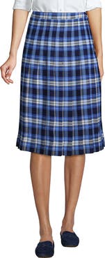 Lands' End School Uniform Plaid Pleated Skirt Below the Knee