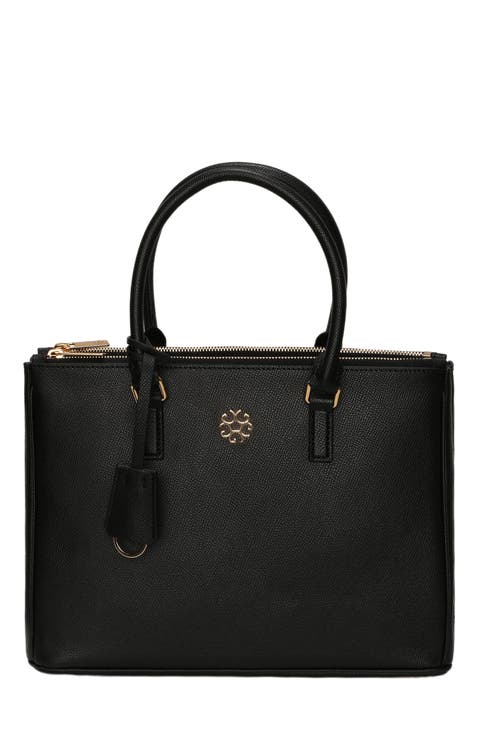 Top Handle Leather Purse with Crossbody Strap