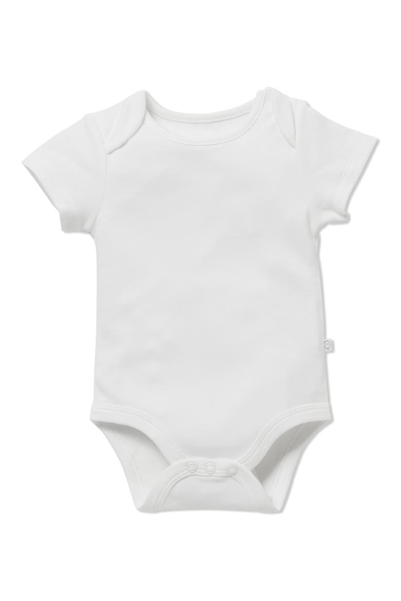 Stripe Short Sleeve Bodysuit, Main, color, WHITE