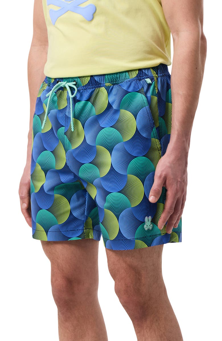Psycho Bunny Stafford Print Swim Trunks, Alternate, color, 