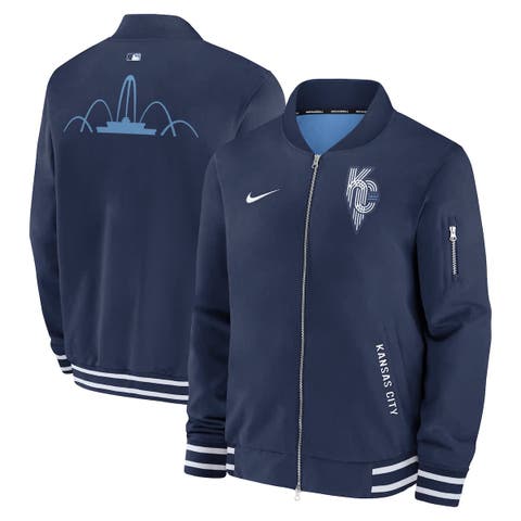 Men's Nike  Navy Kansas City Royals Authentic Collection City Connect Full-Zip Bomber Jacket