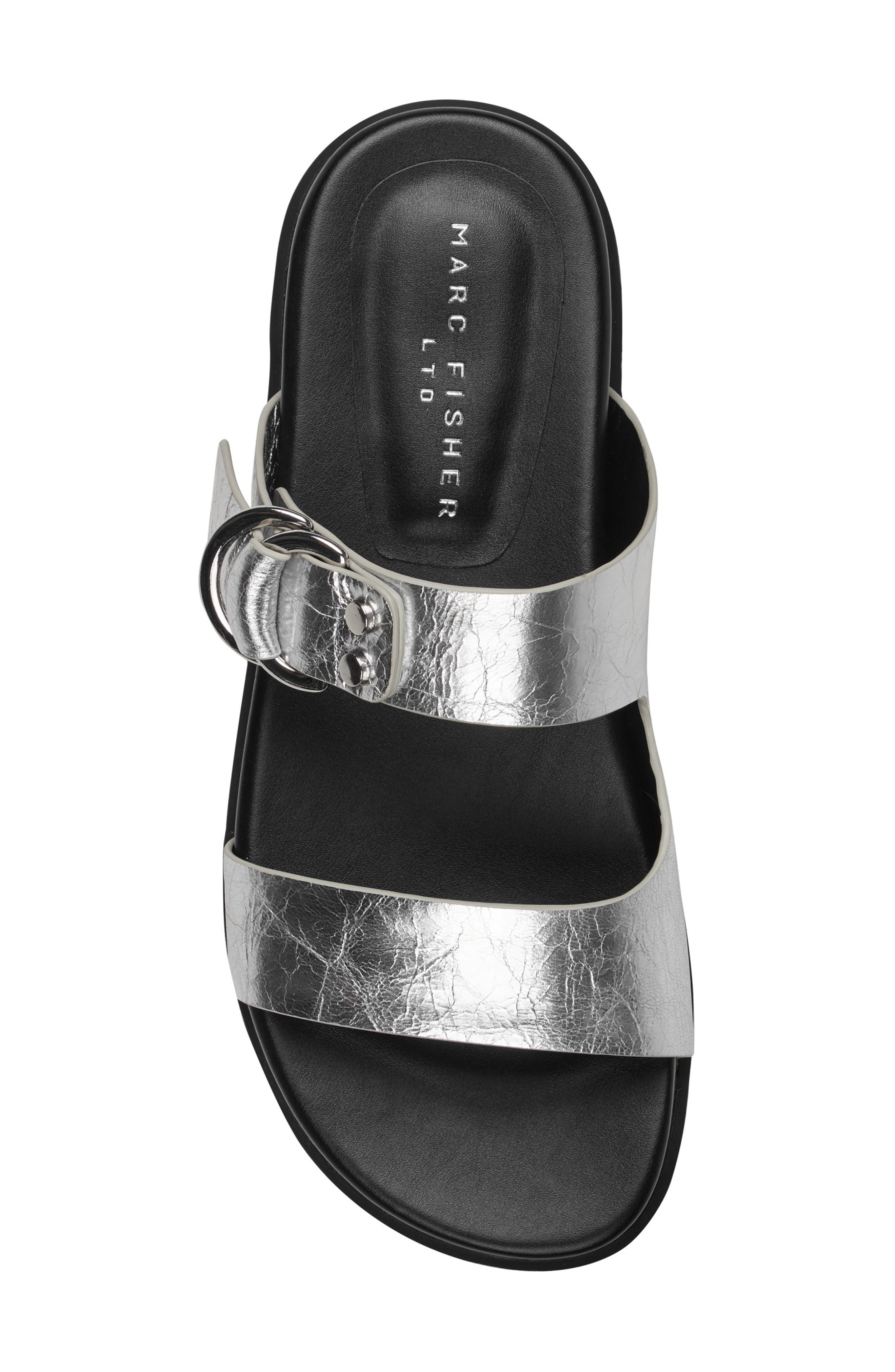 Gia Slide Sandal, Alternate, color, METALLIC SILVER