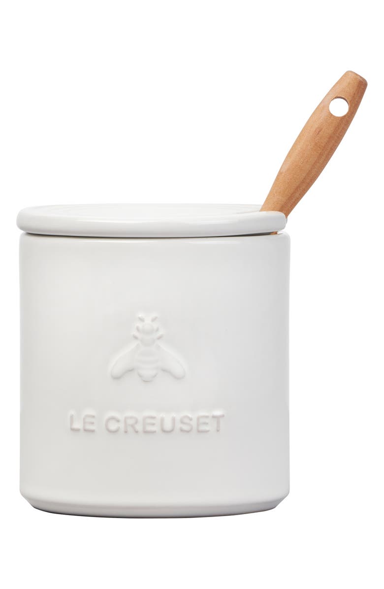 Le Creuset Stoneware Honey Pot & Dipper, Alternate, color, White
