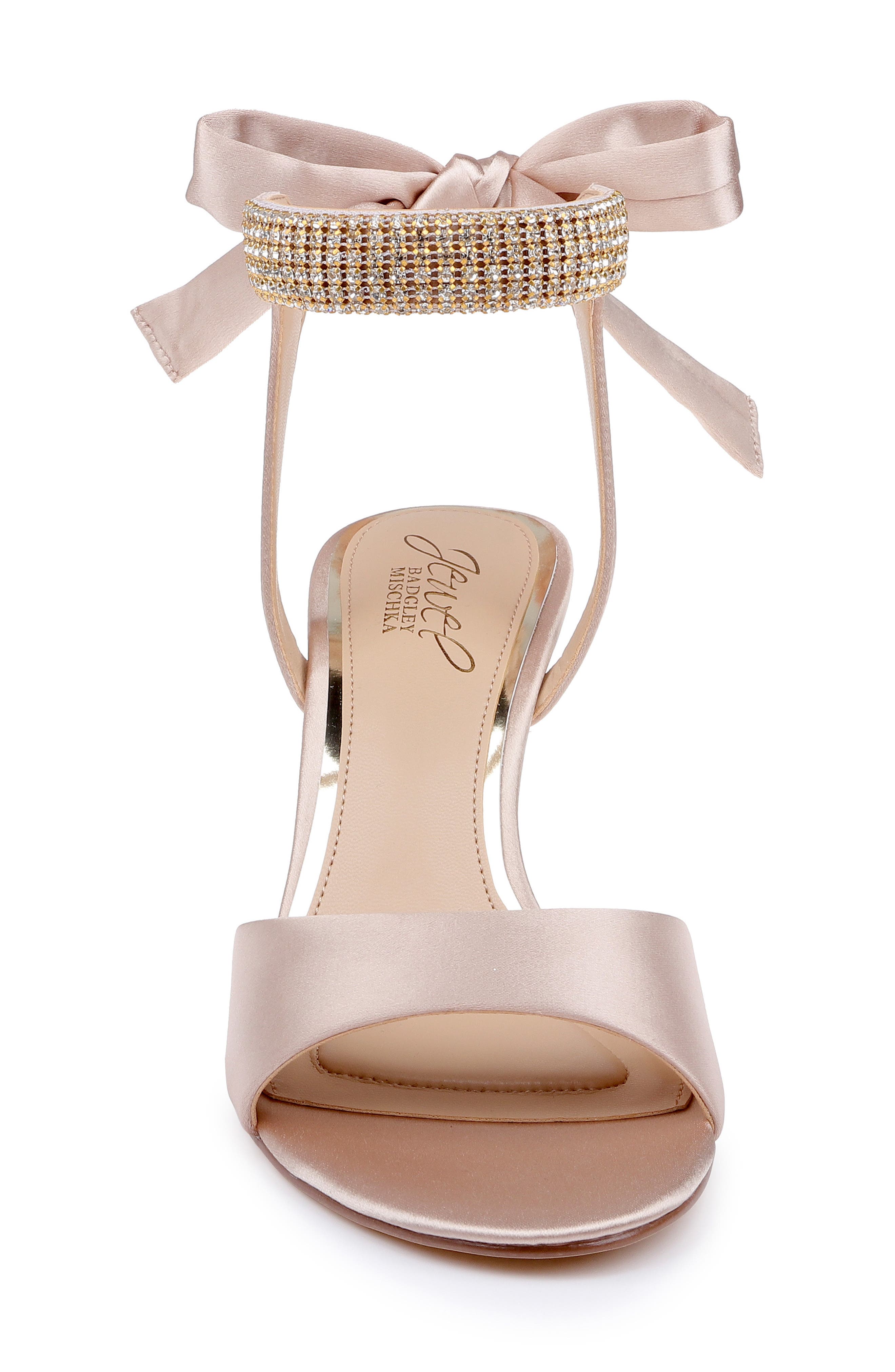 Blake Crystal Ankle Strap Sandal, Alternate, color, DARK NUDE SATIN