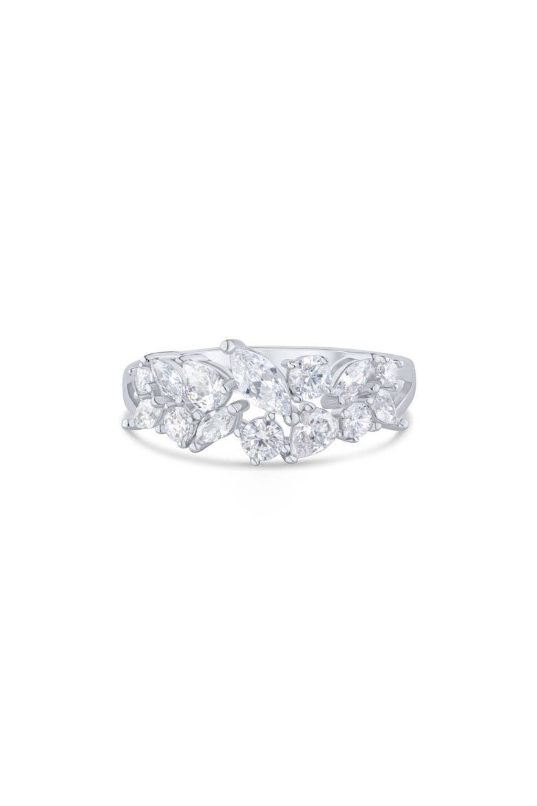 Cubic Zirconia Band Ring, Main, color, CLEAR/ SILVER