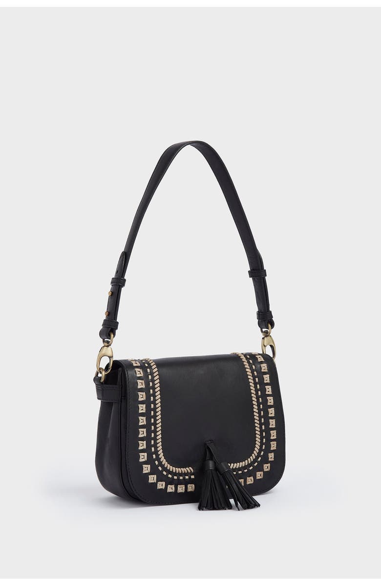 Osprey London The Dakota Leather Crossbody Bag, Alternate, color, Black