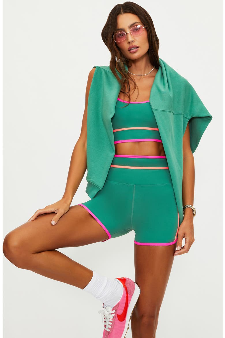 Ryder High Waist Performance Bike Shorts, Alternate, color, RALLY GREEN COLORBLOCK
