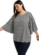 June + Vie Flared Raglan Sleeve Breton Tee