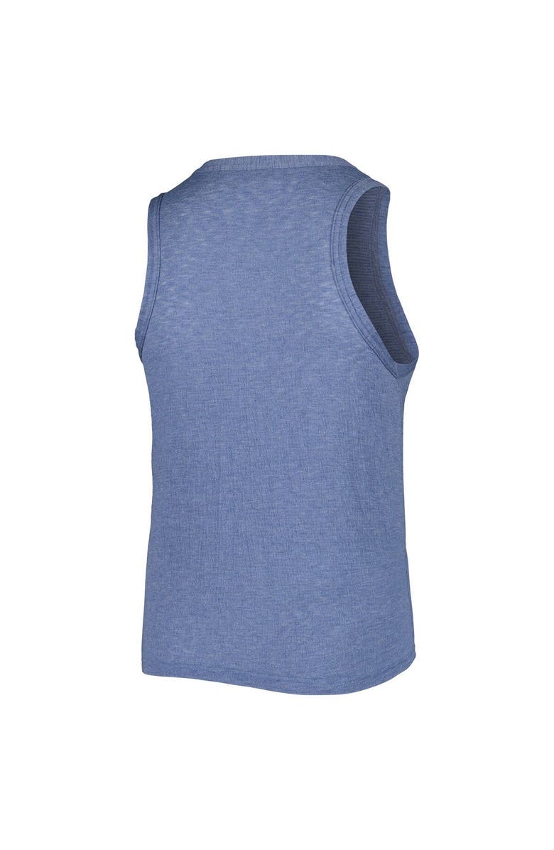 SOFT AS A GRAPE Women's Soft as a Grape Navy Cleveland Guardians Plus Size High Neck Tri-Blend Tank Top, Alternate, color, Navy