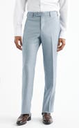 Zanella Devon Flat Front Plaid Wool Dress Pants