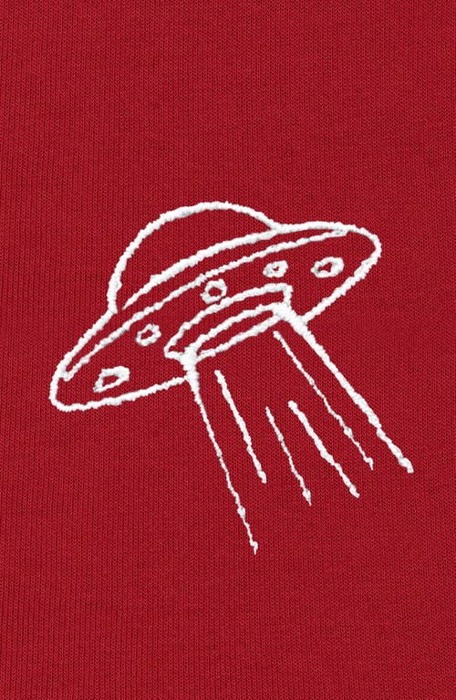 Dalix Ufo Fleece Hoodie In Red