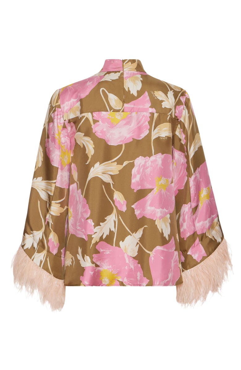 La DoubleJ Make An Exit Top With Feathers Sylph Khaki, Alternate, color, 