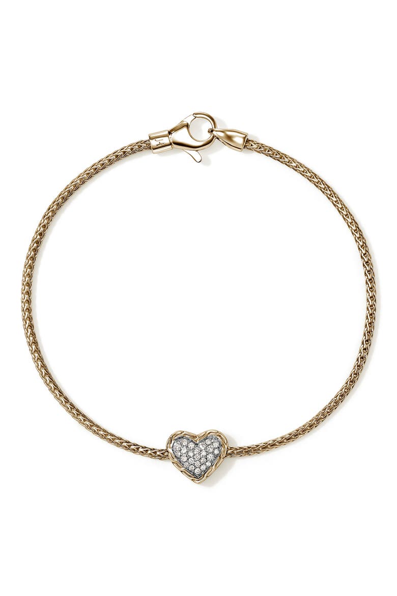 Essentials Heart Pavé Bracelet, Main, color, GOLD