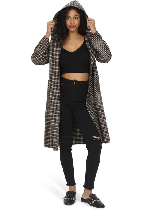 Belle & Bloom Walk This Way Oversized Coat In Camel Check