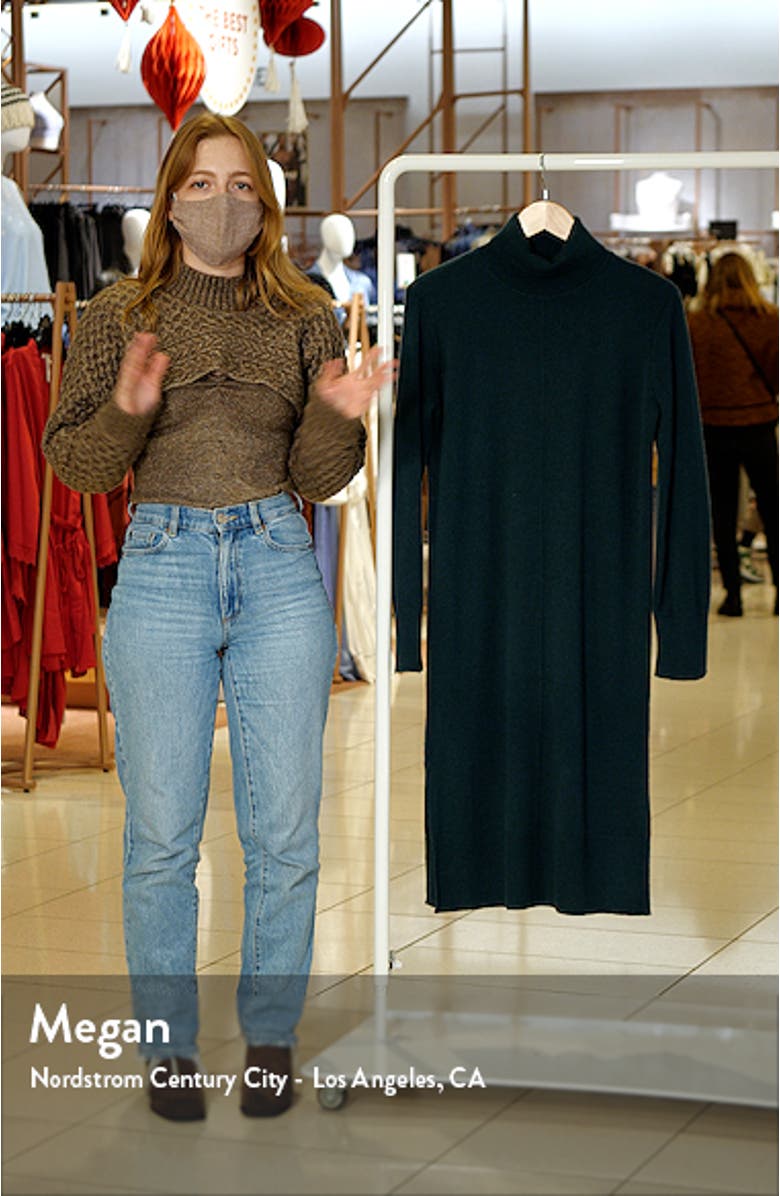 Recycled Cashmere Turtleneck Sweater Dress, sales video thumbnail
