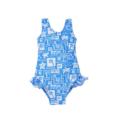 Infant & Toddlers Sun Protective UPF 50+ Delaney Hip Ruffle Swimsuit