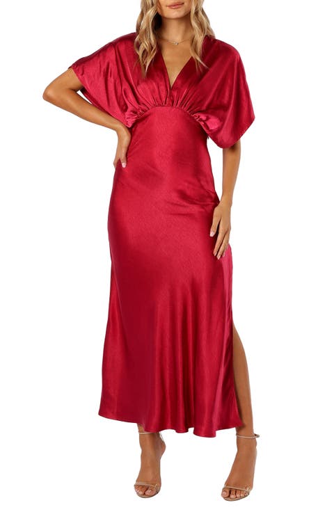 Ricki Dolman Sleeve Satin Dress