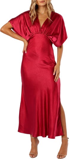 Ricki Dolman Sleeve Satin Dress