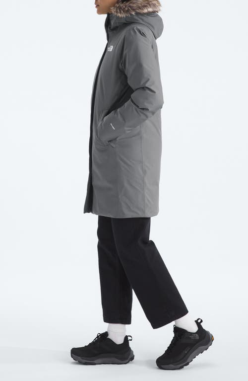The North Face Arctic Waterproof 600-fill-power Down Parka With Faux Fur Trim In Gray