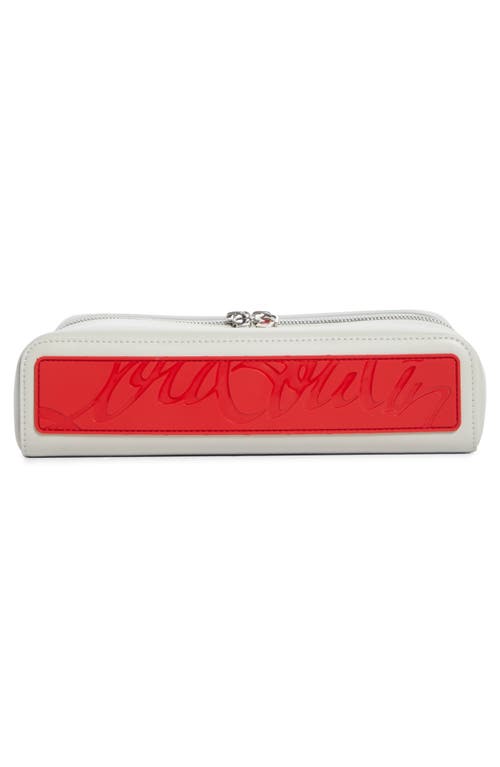 Christian Louboutin Kypipouch Leather Top Handle Bag In Albatre