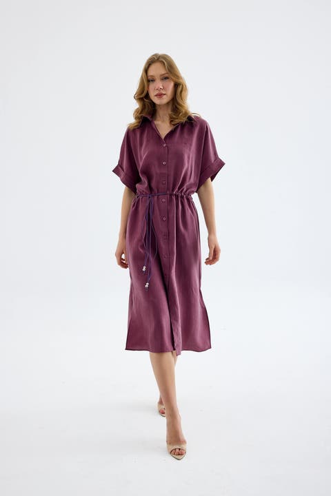 Solenne Cotton Midi Shirt Dress