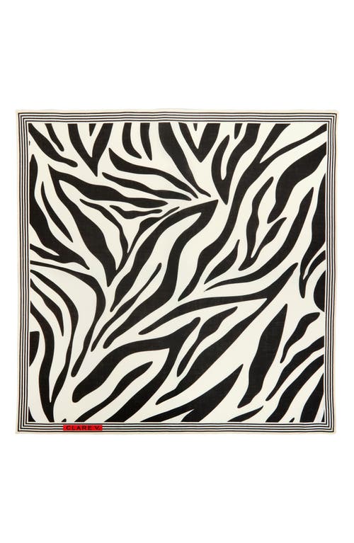 Clare V . Zebra Stripe Bandana Scarf In Black