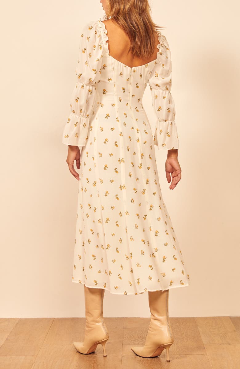 Reformation Roberta Floral Midi Dress, Alternate, color, 