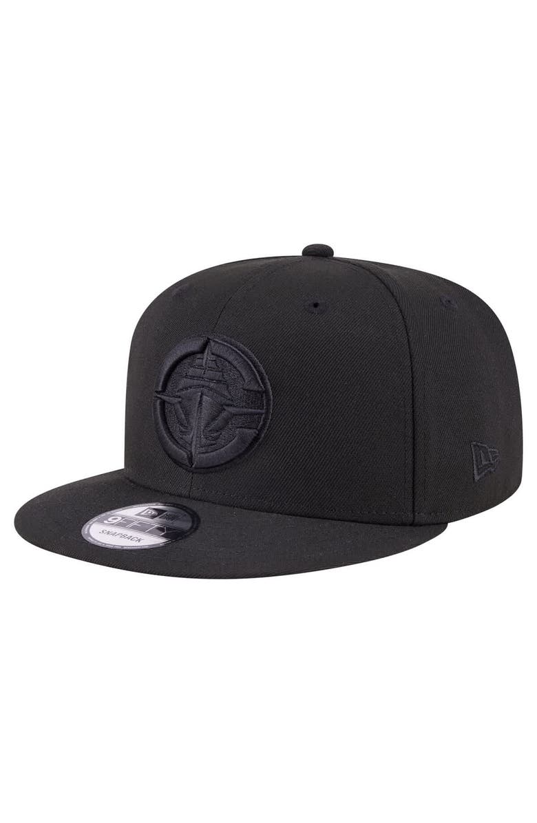 New Era Men's New Era Black LA Clippers Black On Black 9FIFTY Snapback Hat, Main, color, Black