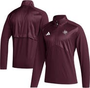 adidas Men's adidas Maroon Texas A&M Aggies Sideline AEROREADY Raglan Sleeve Quarter-Zip Jacket