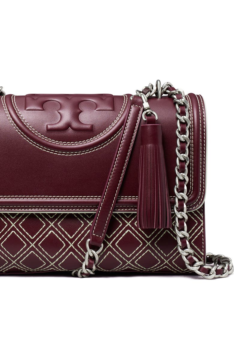 Tory Burch Fleming Popstitch Leather Convertible Shoulder Bag, Alternate, color,